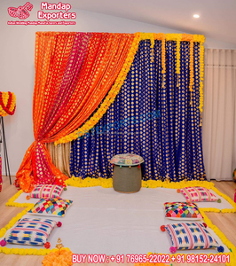 ม่านแขวนเวทีกลางคืนหลากสีสำหรับถ่ายรูปวันแต่งงานฉากหลังถ่ายภาพเวที Sangeet ม่านแขวนสำหรับฉากหลังแต่งงานเวทีกลางคืน - Product Image 2
