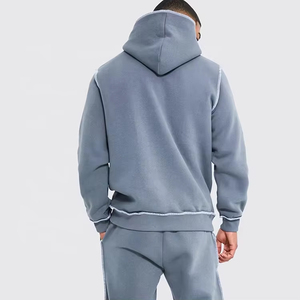 Sweat à capuche en molleton français pour homme, 410 g/m², logo personnalisé, streetwear, 100 % coton, séchage rapide, respirant, coupe classique - Product Image 4