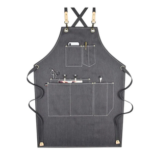 Tablier de chef en toile de coton imperméable de couleur personnalisée Tablier de travail réglable et réutilisable Tablier en denim durable pour adulte - Product Image 4