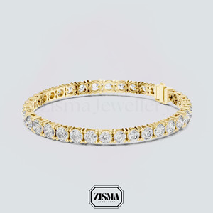 Pulsera redonda de tenis con diamantes cultivados en laboratorio de 13 quilates, VVS EF Color, certificado IGI, 9K, 10K, 14K, 18K, oro macizo, joyería fina de lujo para mujer - Product Image 3