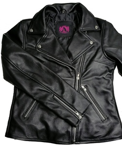 Nouveauté Veste en cuir de mouton véritable de haute qualité pour femmes, col montant à carreaux, coupe-vent, écologique et respirant - Product Image 3