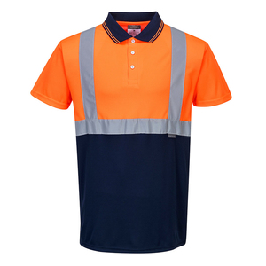 HI-VIS polo de sécurité à bande réfléchissante à 2 tons chemise à manches courtes haute visibilité avec logo t-shirt - Product Image 1
