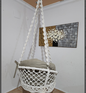 <b>Indoor</b> Swings <b>Hammock</b> Baby Walker COTTON HANDMADE NATURAL Baby Swing Set Style Color Baby Bedside Sleeper - Product Image 2