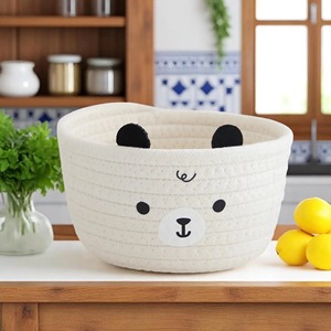 Panier en macramé violet fait à la main, solution de rangement élégante pour la chambre des enfants, les jouets, la salle de jeux, la décoration de la maison et les cadeaux, en provenance d'Inde - Product Image 3