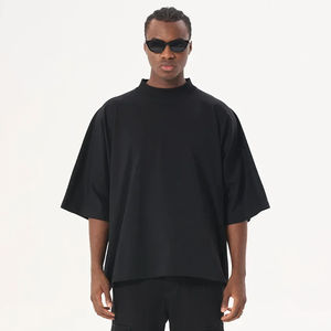 Vente en gros High Street T-shirt à épaules tombantes T-shirt décontracté col en O T-shirt surdimensionné Boxy Fit demi-manches T-shirts personnalisés de qualité supérieure - Product Image 6