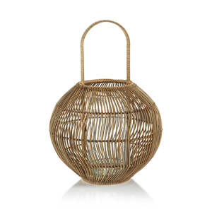 Delicate Rattan Floor Lantern Wholesale Wicker <b>Candle</b> Lantern <b>Large</b> Scale Design Warm Ambient Lighting Accent For Living Spaces - Product Image 5