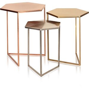 New Home Warming Nested Furniture <b>Tables</b> Set Three Pieces Best Quality Modern Design Classic Nesting <b>Tables</b> <b>White</b> and Black - Product Image 3