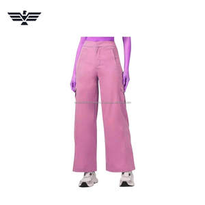 Pantalon droit à jambes larges taille mi-haute pour femme de qualité supérieure |   Pantalon utilitaire coupe classique |   Vêtements décontractés et streetwear pour l'hiver - Product Image 1