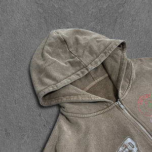 2024 Sudadera con capucha de lavado ácido de gran tamaño para hombres Custom 100% Cotton High Quality Vintage Washed Heavyweight-OEM Blank Manufacturer - Product Image 3