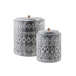 Different Sizes Metal Canister <b>Hot</b> Selling Handmade Designer <b>Container</b> Customized Finished Wholesale Vintage Canister - Product Image 3