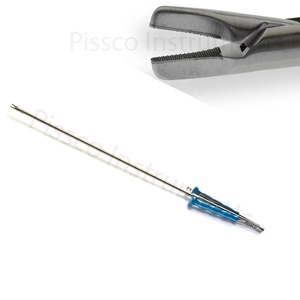 Micrófonos DeBakey, pinzas rectas de 1mm, eje de 5mm, mango redondo de 25cm de longitud de trabajo con bloqueo, embalaje personalizado de 14 pulgadas - Product Image 2