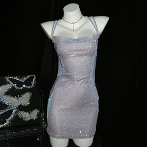 2025 Custom Design Fashion Sequin <b>Suspender</b> Sexy Style <b>Tight</b> Fitting Party Dinner Omen Lady Skirt Dress - Product Image 2