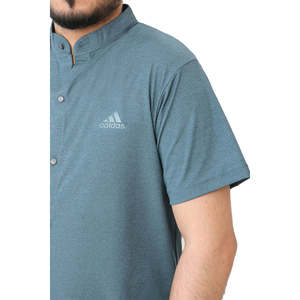 100% camisa de vestir de algodón Mandarian Stand Collar cierre de un solo pecho antiarrugas característica clásica XL 3XL para verano otoño - Product Image 2