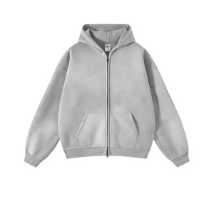 เสื้อมีฮู้ดฮิปฮอปโอเวอร์ไซส์วินเทจสะพายไหล่สไตล์สตรีทฝรั่งเศส - Product Image 2