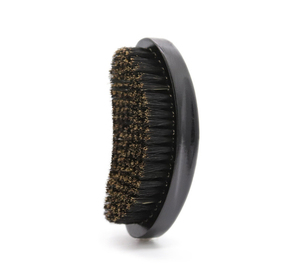 Brosse à barbe ovale en bois IStapromo Gifts Wholesale, noire, rigide, à poils de sanglier, pour hommes, pour ondulations 360° - Product Image 1