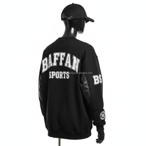 Sudadera Extra Grande para Mujer, de Algodón y Felpa, Color Negro, con Panel de Vinilo en el Pecho, Bordado con Logotipo Personalizado, Transpirable - Product Image 5