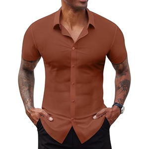 Camisa formal con botones para hombre Diseño a medida de media manga para uso diario en la oficina Uniforme informal de negocios y opciones de logotipo personalizado - Product Image 1