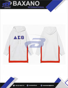 Vestido con Capucha Oversize de la Hermandad Delta Sigma Theta - Rojo Sólido, Transpirable, Resistente al Viento, Moda Otoñal con Logotipo Personalizado y Detalle de Cremallera - Product Image 5