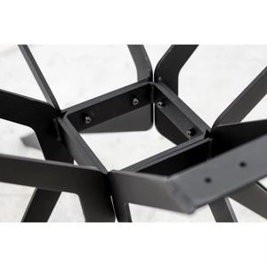 Juego de Mesa de Comedor Redonda de Madera de Mango Maciza con Patas Plegables de Metal Negro, Hecho a Mano, para Exteriores, Hoteles, Hogar y Restaurantes - Product Image 5