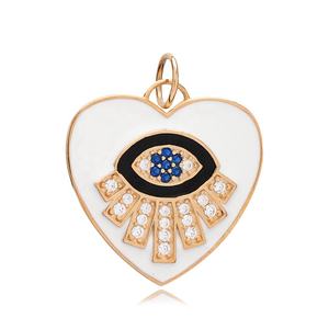 Ojo corazón encanto venta al por mayor hecho a mano turco 925 joyería de plata esterlina con Agujero 7 mm - Product Image 5