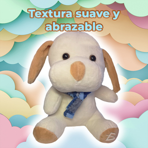 Peluche chiot super douce de 18 cm pour enfants, motif chien avec écharpe, en tissu polyester, faible MOQ, emballage en boîte - Product Image 2