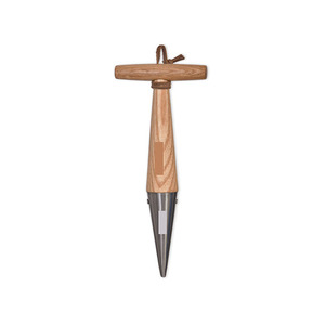 Dibber à main, Dibbler de truie en acier inoxydable avec manche en bois, outil Dibbler pour trou de jardin - Product Image 6