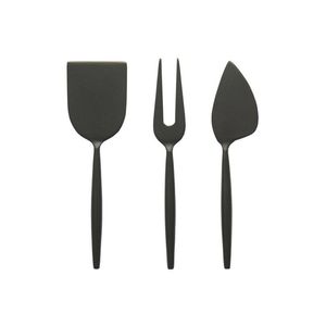 Juego de Cubiertos Negros Más Popular, Juego de Cuchillos para Queso de Acero Inoxidable de Alta Calidad, Estilo Elegante para la Mesa - Product Image 1