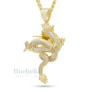 Collar de dragón del Lejano Oriente, colgante de Hip Hop helado para hombres, símbolo de fuerza, sabiduría, joyería de lujo - Product Image 2