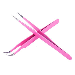 Pinzas para Pestañas Profesionales de Acero Inoxidable Antimagnéticas de Alta Calidad, Mango Cómodo, Punta Suave de 10 mm, Herramientas para Pestañas - Product Image 1