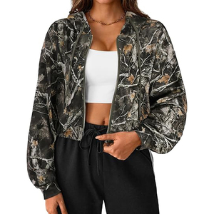 Haut court à capuche tendance et sexy pour femme, pull à capuche court à manches longues en coton, streetwear, haut de mode décontracté chic - Product Image 1