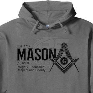 Sudadera Masónica Informal de Manga Larga para Hombre, Sudadera con Capucha y Logotipo Masónico, Sudadera con Capucha de Francmasonería para Hombre - Product Image 2