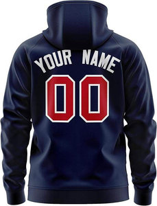 Sublimación personalizada Béisbol Sudadera con capucha 100% Poliéster Invierno Color cálido Patrón sólido con el logotipo y el número del equipo - Product Image 4