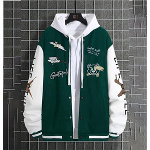 Veste Bomber Hommes Hip-Hop Streetwear Lâche Surdimensionné Manteaux À Capuche Survêtement Femmes Varsity Jacket - Product Image 3