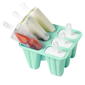 Novo Atacado Alimentos Seguros <span class=keywords><strong>4</strong></span>/6/10/12 Cavidade Sorvete Molde Silicone Picolé Criador Molde Bandeja De Gelo Molde Reutilizável - Product Image 3