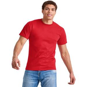 100% pur coton été haut de gamme marque hommes à manches courtes col rond style à la mode haut à manches mi-longues respirant T-shirt - Product Image 4