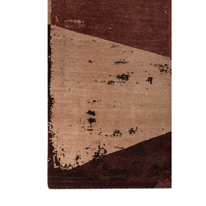 Kavi Hand Knotted Wool & <b>Silk</b> Rug Unfold Ebsk-375(3D) <b>Red</b> & Orange Abstract Pattern for Home Living Room Use - Product Image 4