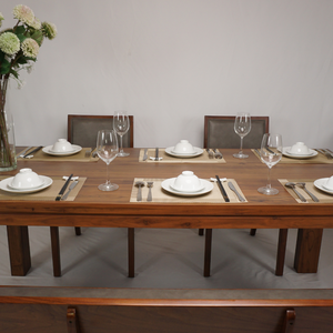 Ensemble de salle à manger finition lisse milieu du siècle moderne riche brun parfait pour les réunions de famille construction en noyer massif | SWT505P6 - Product Image 4