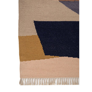 พรมขนสัตว์ทอแบบเรียบสีเบจน้ำตาลคลาสสิก Indusbar พรมปูพื้นลายเรขาคณิตสำหรับบ้าน รูปทรงสี่เหลี่ยมผืนผ้า สำหรับห้องโถง ห้องนอน ห้องนั่งเล่น-SDWL-805 - Product Image 4