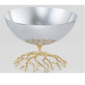 Juego de 2 Cuencos Decorativos de Metal con Acabado Dorado, Diseño Moderno, para Servir Frutas Secas y Dátiles - Product Image 3