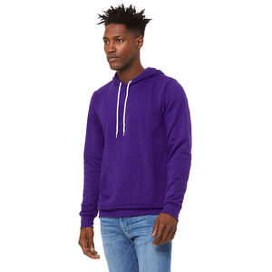 Venta al por mayor de alta calidad personalizado de los hombres de invierno de lana sudaderas con capucha patrón sólido diseño en blanco colores personalizados logotipo servicio OEM - Product Image 2