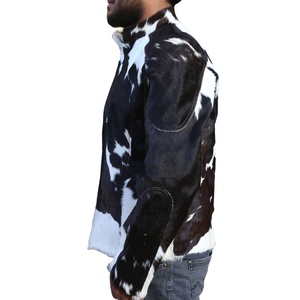 Los más vendidos Ropa de invierno para hombres Chaqueta de cuero de vaca Nueva llegada Chaqueta de cuero de vaca de moda para hombres con bolsillos personalizados - Product Image 2