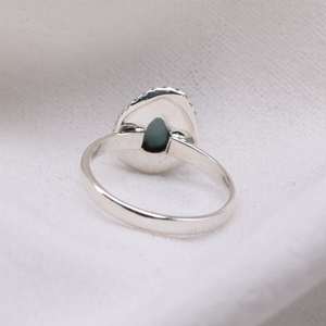 Natural Larimar Ring 925 Sterling <b>Silver</b> Pear Shape Gemstone Handmade Jewelry Elegant Gift For Women - Product Image 3