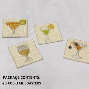 Best Theme Design Glass <b>Beads</b> Bar <b>Coaster</b> Best for Parties and Other Functions Tableware Decorative Design Bar <b>Coaster</b> - Product Image 3