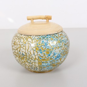 โหลไม้ไผ่แบบหมุนธรรมชาติสำหรับการจัดเก็บในบ้านและห้องครัว - Product Image 1