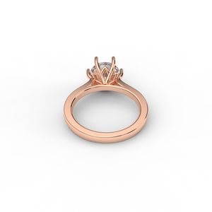 แหวนหมั้นเพชรเม็ดเดี่ยวทรงกลมทองคำ 18K สีโรส/เหลือง/ขาว ประดับเพชรเลี้ยงในห้องปฏิบัติการ - Product Image 3