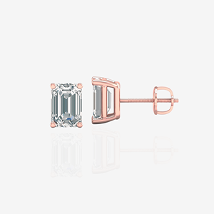 Certified <b>Emerald</b> Cut Moissanite Diamond <b>Stud</b> Earrings 18k Gold-Premium Quality Moissanite Jewelry - Product Image 5
