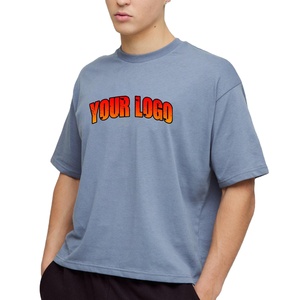 Custom Blue Grey Oversized T Shirt Heavy Cotton Streetwear Tee Premium oversized loose fit T Shirt Men Drop shoulder streetwear - Product Image 1