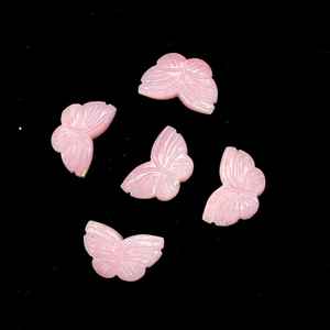 ลูกปัดพลอยโอปอลสีชมพูธรรมชาติรูปทรงผีเสื้อแกะสลักด้วยมือสำหรับทำเครื่องประดับ ขนาด 11x18 มม. - Product Image 1