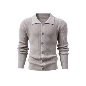 Cárdigan de uniforme de punto de mezcla de algodón cálido y transpirable Cárdigan de uniforme de Punto ligero de calibre fino - Product Image 1