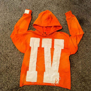 Custom Manufacturer Oversized Heavy <b>Fabric</b> Cotton Blended Distressed Hoodie with Thick Embroidery Cotton Fleece - Product Image 1